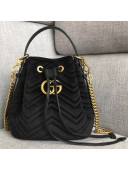 Gucci GG Marmont Quilted Velvet Bucket Bag 525081 Black 2018