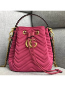 Gucci GG Marmont Quilted Velvet Bucket Bag 525081 Rosy 2018