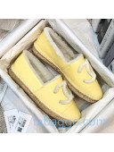 Chanel Lambskin Wool CC Flat Espadrilles Yellow 2020