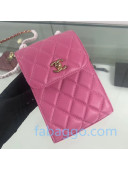 Chanel Quilted Leather Phone Holder with Metal Ball Charm AP1469 Pink 2020