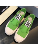 Chanel CC Patch Canvas Sneakers CCS04 Green 2021