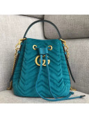 Gucci GG Marmont Quilted Velvet Bucket Bag 525081 Blue 2018