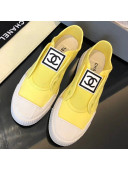 Chanel CC Patch Canvas Sneakers CCS04 Yellow 2021