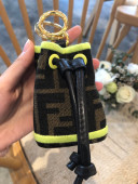 Fendi Mon Tresor FF Bucket Bag Charm Neon Yellow 2019