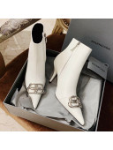 Balenciaga Lambskin BB Heeled Short Boots 8.5cm White 2021