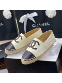 Chanel CC Shiny Lambskin Espadrilles White 2021 45