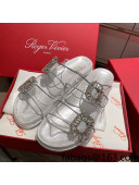 Roger Vivier Double Buckle Transparent Flat Slide Sandals White 2021