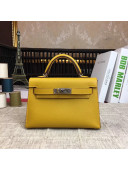 Hermes Mini Kelly 2 Handbag in Original Epsom Leather Yellow (Half Handmade) (SHW)