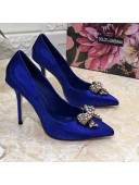 Dolce&Gabbana DG Silk Crystal Bow Pumps 10.5cm Blue 2021