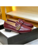 Gucci Leather Double G Loafer 602496 Burgundy 2020