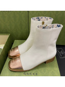 Gucci Calfskin Short Boot with Double G Toe White 2021