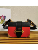 Prada Leather Prada Cahier Bag 1BD045 Red/Black