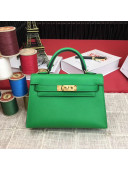 Hermes Mini Kelly 2 Handbag in Original Epsom Leather Green (Half Handmade)