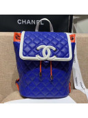 Chanel Grained Calfskin CC Filigree Backpack A57090 Blue 2019
