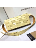 Bottega Veneta Intrecciato Calf Leather Crossbody Bag With signature Triangular Buckle Yellow 2020