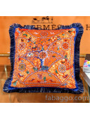 Hermes Throw Pillow 45x45cm H2082411 Blue/Orange 2020