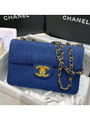 Chanel Vinatge Denim Large Classic Flap Bag Blue 2021