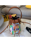 Fendi Mon Tresor Mini FF Embroidered Bucket Bag Multicolor 2020