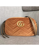 Gucci GG Marmont Velvet Small Camera Shoulder Bag 447632 Apricot 2018