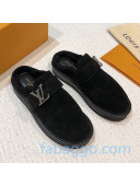 Louis Vuitton LV Cosy Suede Mules Black 2020 (For Women and Men)