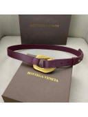 Bottega Veneta Leather Belt 25mm with Metal Framed Buckle Burgundy 2020