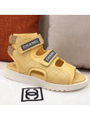 Chanel Goatskin High-top Strap Flat Sandals G37231 Yellow 2021