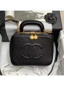 Chanel Vintage Grained Calfskin CC Vanity Case Black 2021