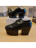 Prada Shiny Leather Platform Lace-up Shoe 6.5cm Black 2021