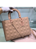 Dior Cannage Calfskin Large Lady Dior Bag Apricot 2020