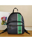 Prada Men's Striped Leather Backpack 2VZ066 Black/Green 2020