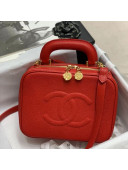 Chanel Vintage Grained Calfskin CC Vanity Case Red 2021