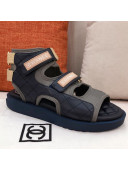Chanel Goatskin High-top Strap Flat Sandals G37231 Black 2021