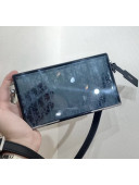 Dior Oblique Transparency PMMA Box Clutch Shoulder Bag Blue 2020