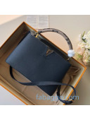 Louis Vuitton Capucines PM with Snakeskin Top Handle N94100 Navy Blue 2020