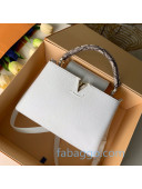 Louis Vuitton Capucines PM with Snakeskin Top Handle N93045 Snow White 2020