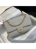 Chanel Quilted Grained Calfskin Chain Small Flap Bag AS1459 Gray 2020