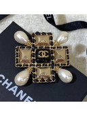 Chanel Chain Leather Square Brooch AB2973 2019