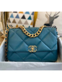 Chanel Lambskin Large Chanel 19 Flap Bag AS1161 Peacock Blue 2020 Top Quality