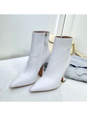 Amina Muaddi Calfskin Short Boots White 2021 06