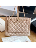 Chanel Quilted Shiny Lambskin Double Clutch with Chain AP1073 Nude 2019