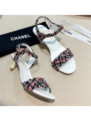 Chanel Tweed Pearl Heel Sandals Multicolor 2021