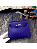 Hermes Original Epsom Leather Kelly 20cm Mini Bag Royal Blue