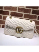 Gucci GG Marmont Medium Matelassé Shoulder Bag 443496 White 