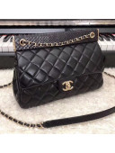 Chanel Python & Quilting Lambskin Flap Bag A57947 Black 2018