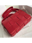 Bottega Veneta Cassette Small Crossbody Messenger Bag in Maxi Weave Red 2019