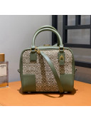 Loewe Amazona 19 Square Mini Bag in Jacquard and Calfskin Green 2022
