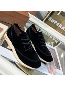 Loro Piana Men's Suede High-Top Sneakers Black 2021 14