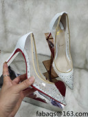 Christian Louboutin Stud Mesh and Patent Leather High Heel Pumps White 2022 031908