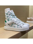 Louis Vuitton Time Out Monogram Socks Sneakers Green/Silver 2021 112445