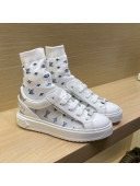 Louis Vuitton Time Out Monogram Socks Sneakers Blue/Silver 2021 112447